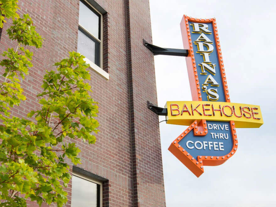 vintage Corner sign for radinas bakehouse