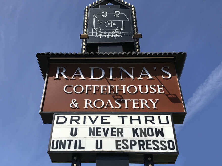 Radinas drive through street sign