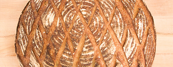 Pain de Campagne with traditional rural french diamond pattern